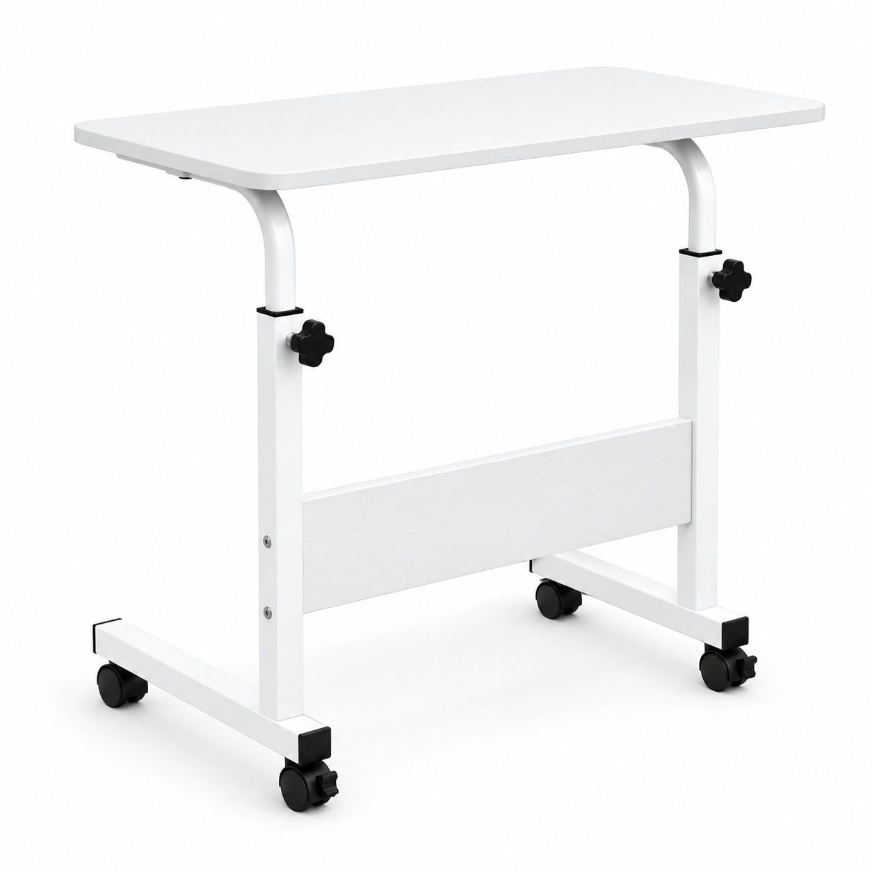 Mesa Auxiliar con Ruedas Ajustable en Altura, Mesa Auxiliar Pequeña en Forma de C, Escritorio Móvil para Portátil y Ordenador, Mesa para Cama y Sofá, Mesas Auxiliares Salón, Mesa Lateral, Mesa de Noche, Muebles Habitación, Soporte para Portátil