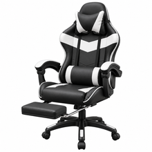 Silla Gaming Ergonómica con Altura Ajustable, Respaldo Reclinable 90°–135°, con  Reposapiés, Soporta hasta 150 kg, Cojines Lumbar y Cervical Desmontables, Reposabrazos Acolchados y Giro 360°