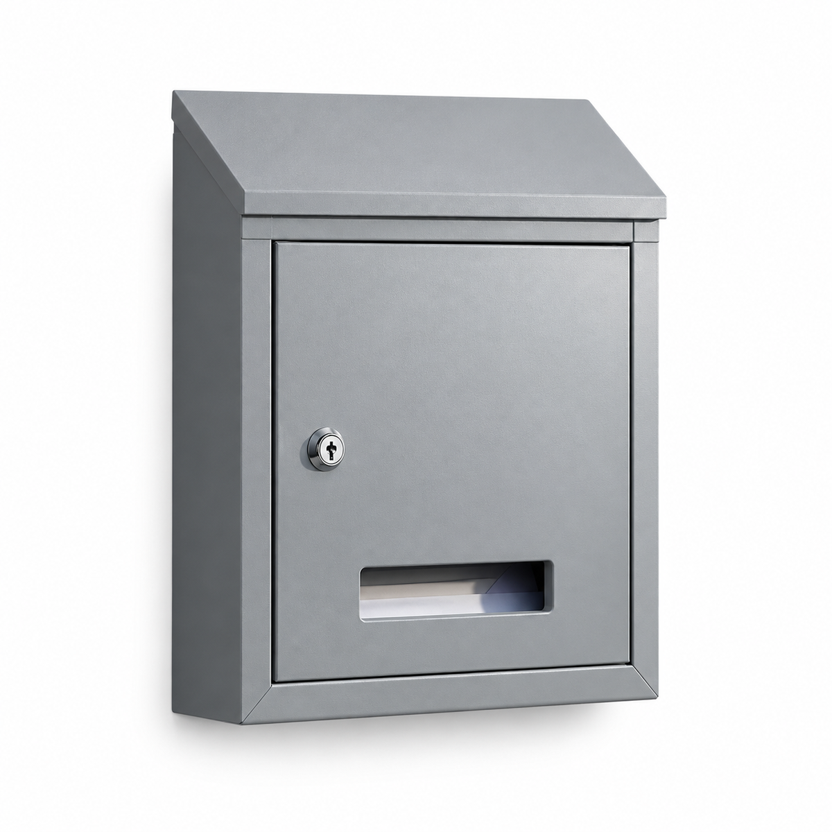Buzón de Correo Exterior con Cerradura, Buzón de Pared Metálico para Cartas y Sobres, Caja de Correo con Ranura Frontal y Llave, Buzón para Fachada, Puerta, Entrada, Casa, Apartamento y Oficina, Diseño Moderno, 20 × 26 × 7,5 cm, Negro/Blanco