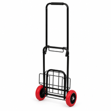 Carretilla Plegable de Mano 25/35 kg, Carro de Transporte Compacto con Ruedas de Goma y Cuerda Elástica, Ligera y Portátil, Carrito Plegable para Compras, Oficina, Viajes y Hogar