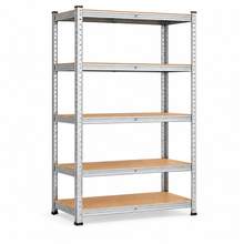DECODEKO Estantería Metálica, 5 Baldas MDF, Acero Galvanizado, 180x90x40cm, Modular y Ajustable, para Trastero y Garaje