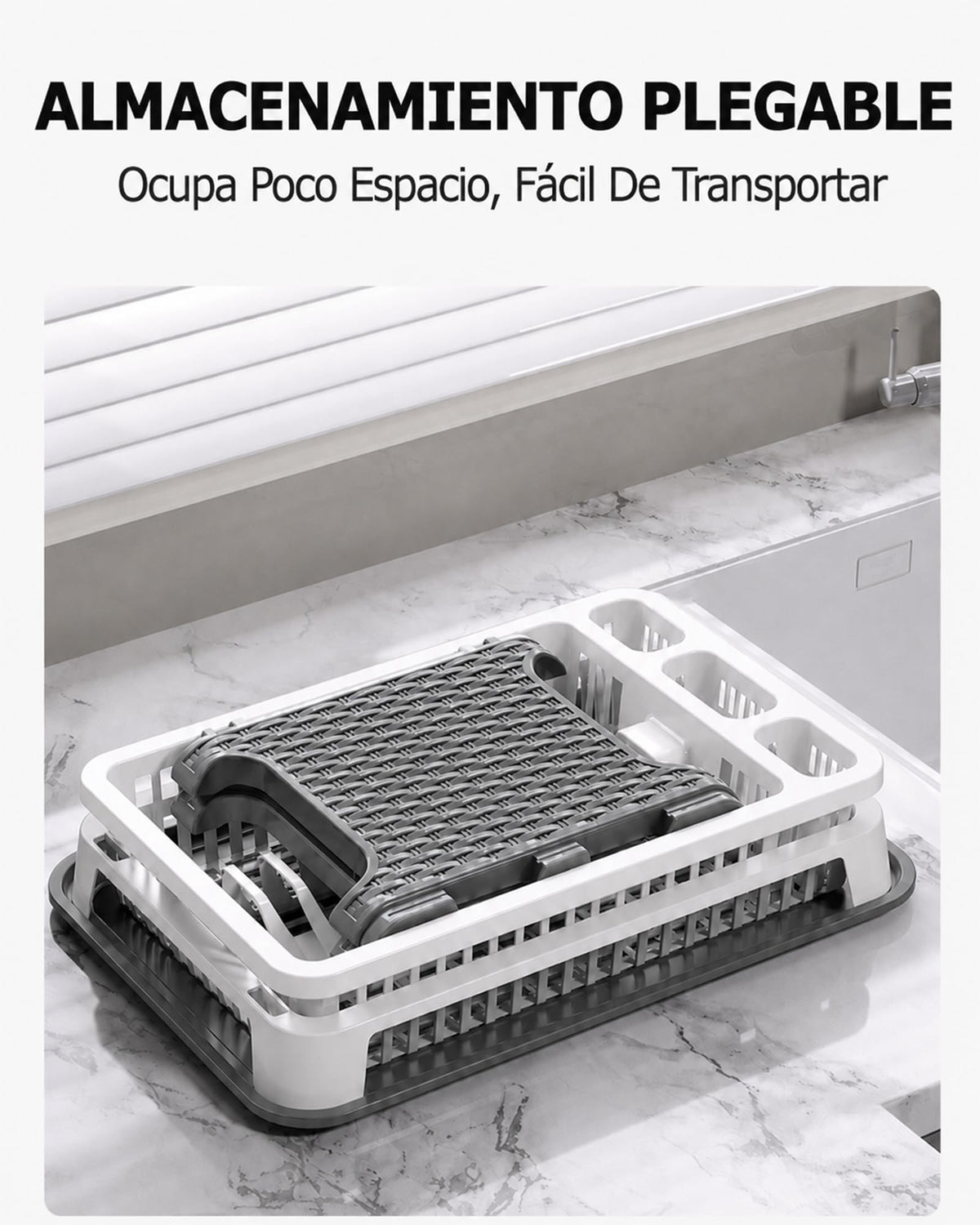 MIMOCASA Escurridor de Platos Anti-óxido Soporte para Cubiertos Rejilla para secar Platos, Escurridor de Platos de Plástico para Cocina