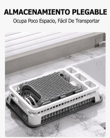 MIMOCASA Escurridor de Platos Anti-óxido Soporte para Cubiertos Rejilla para secar Platos, Escurridor de Platos de Plástico para Cocina
