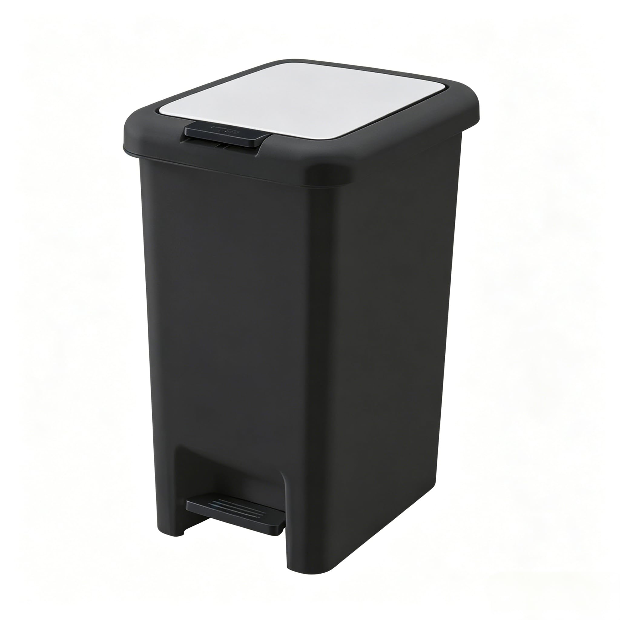 MIMOCASA Cubo para Baño : Cubo Basura Baño con Tapa a Presión y Pedal, Papelera Baño para Cocina, Baño, Sala de Estar, Oficina, Lugar Estrecho, Asa de Transporte Portátil