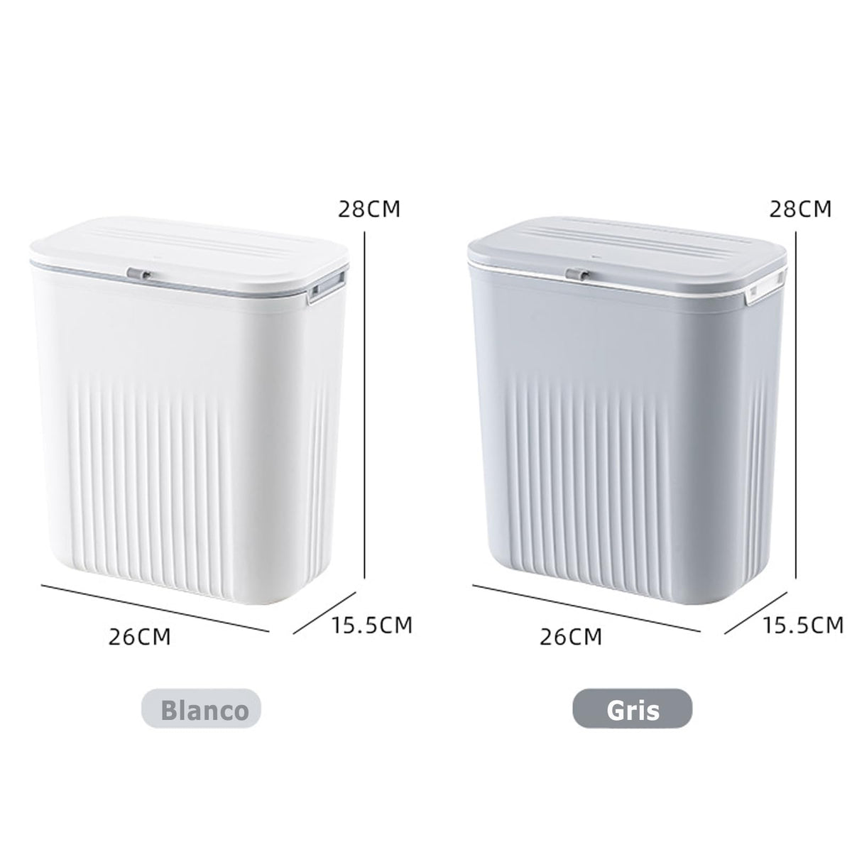 MIMOCASA Cubo de Basura Colgante 9L, Cubo Basura de Plástico con Tapa