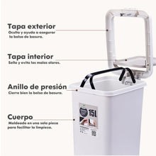MIMOCASA Cubo para Baño : Cubo Basura Baño con Tapa a Presión y Pedal, Papelera Baño para Cocina, Baño, Sala de Estar, Oficina, Lugar Estrecho, Asa de Transporte Portátil
