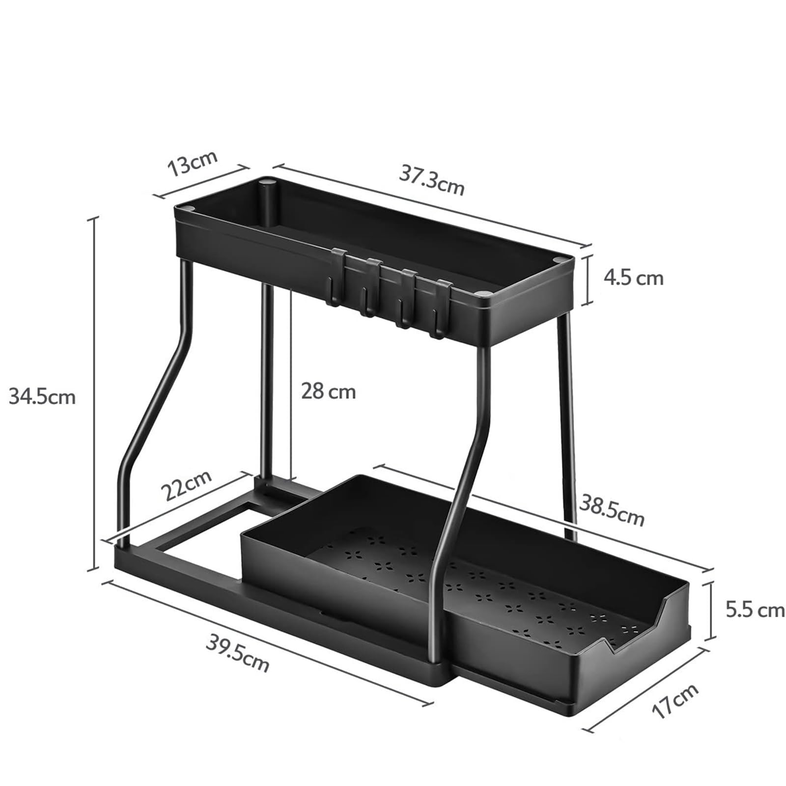 MIMOCASA Organizador Bajo Fregadero Cocina y Baño, 2 Pcs Extraíble Estante