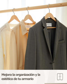 Pack 20 Perchas Blancas Madera, Muescas Antideslizantes y Gancho Giratorio