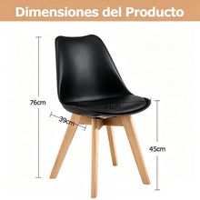 MIMOCASA Sillas de Comedor, Pack 4 Sillas Comedor Nórdico, 43×38×76cm