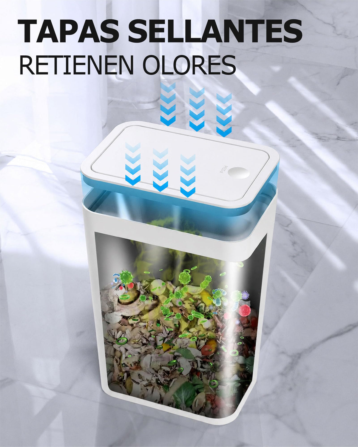 MIMOCASA Cubo de Basura con Tapa a Presión