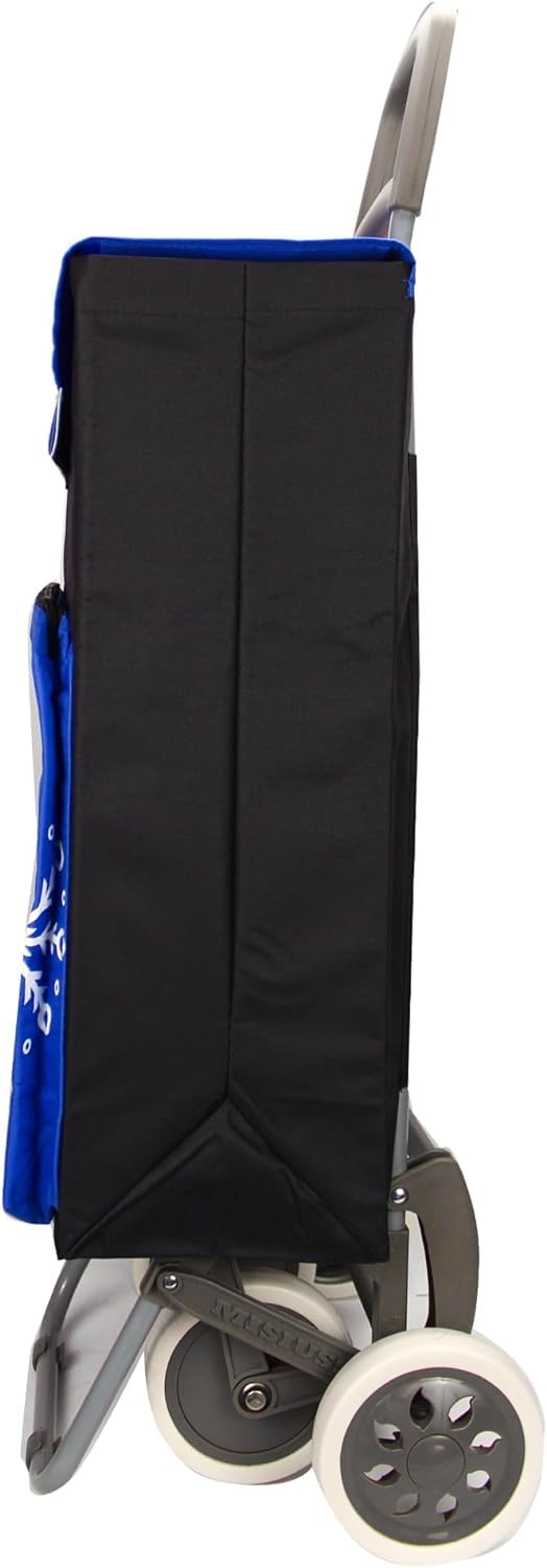 Carro de Compra Plegable Ligero, Bolsa Térmica, 100x41x33cm, 40 litros, 4 Ruedas, Embalado con Cartón Reforzado