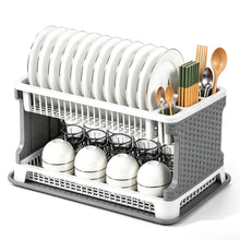 MIMOCASA Escurridor de Platos Anti-óxido Soporte para Cubiertos Rejilla para secar Platos, Escurridor de Platos de Plástico para Cocina