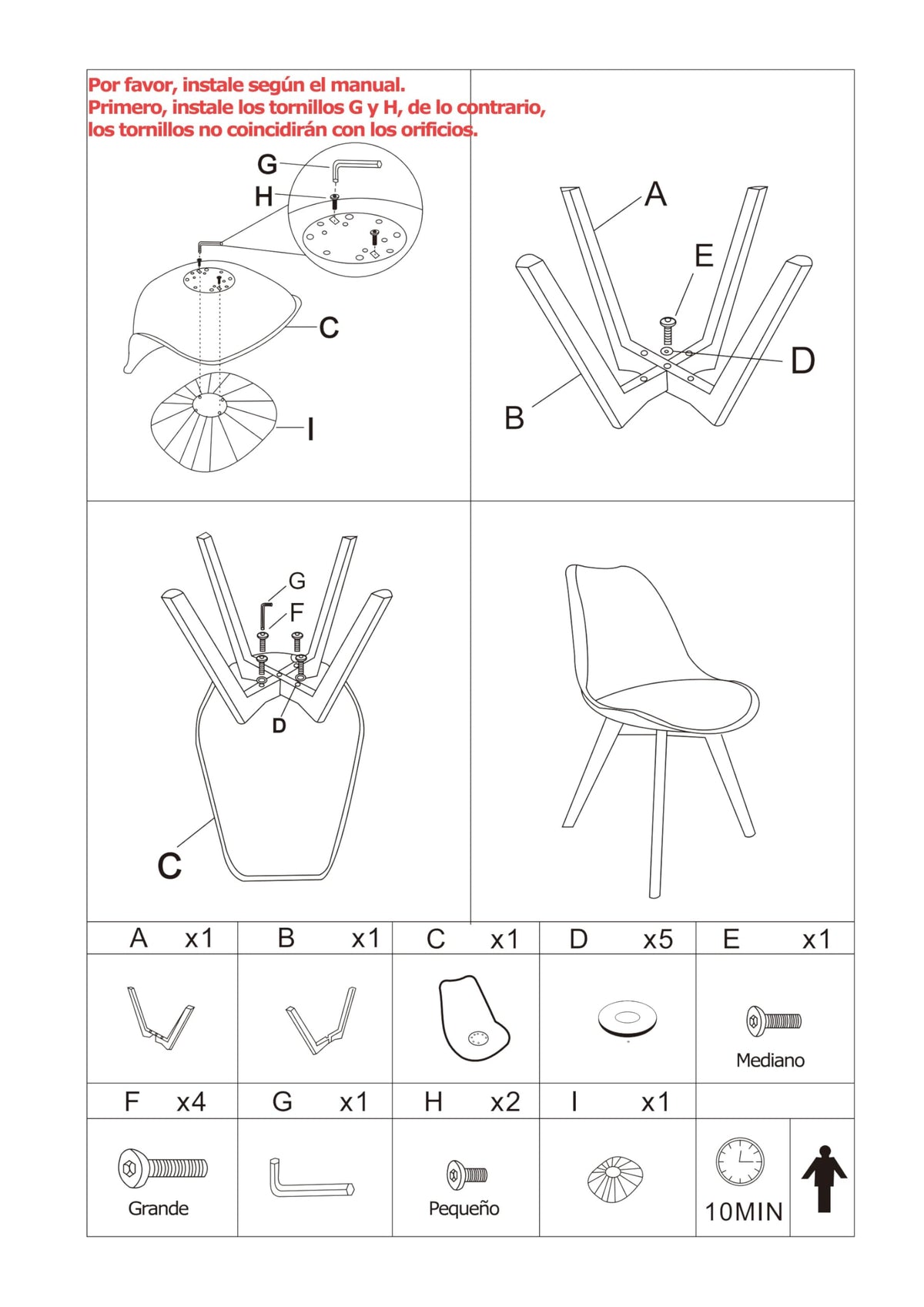 MIMOCASA Sillas de Comedor, Pack 4 Sillas Comedor Nórdico, 43×38×76cm
