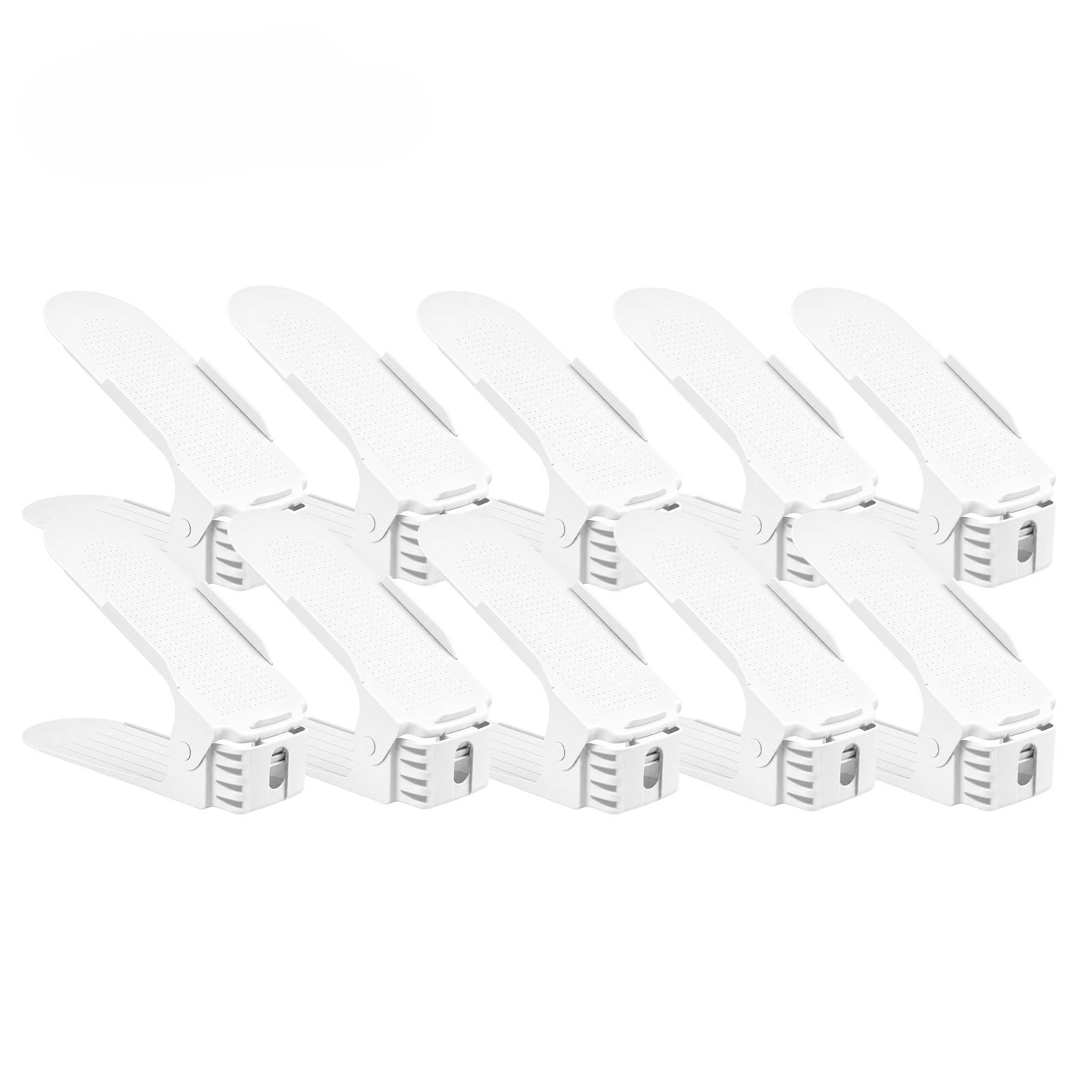 10 Pcs Organizador Zapatos, Apilador de Zapatos Ajustable, Plástico