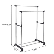 DECODEKO Perchero Burro Ropa con Ruedas, Material Acero Inoxidable, con Soporte para Zapatos, Fácil de Montar, Capacidad de carga máxima de 15 kg